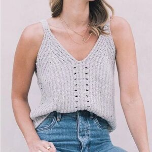 LOVESTITCH Rustic Ribbed Sweater Tank Size S NWT
